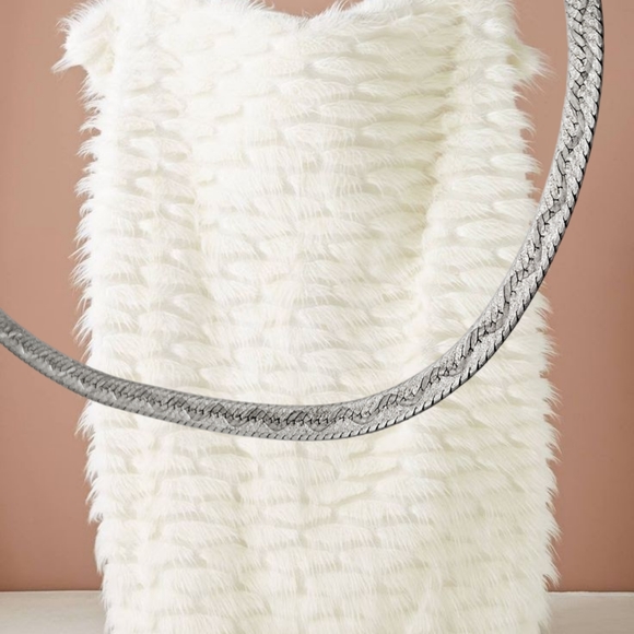 Italy Sterling Silver with Etched Wavy Design Chain Necklace 24" - Picture 7 of 7